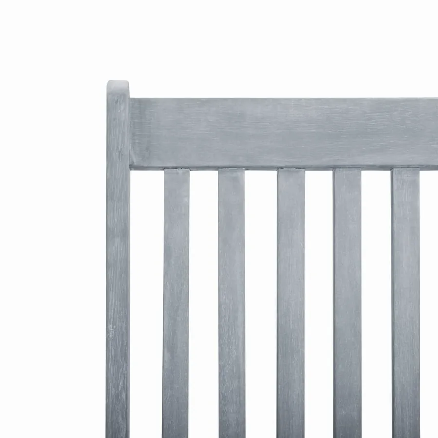 Chaise longue d'extérieur avec repose-pied Délavage gris Acacia - 7