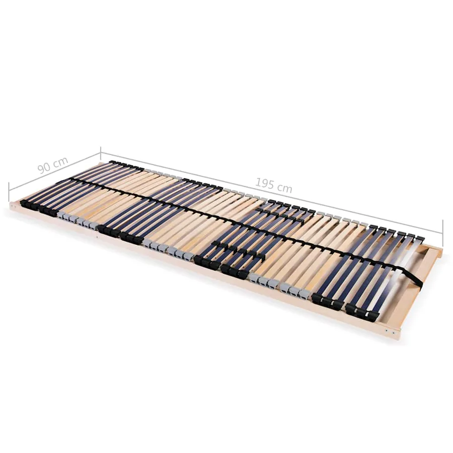 Sommiers à lattes sans matelas 2 pcs avec 42 lattes 90x200 cm - 7