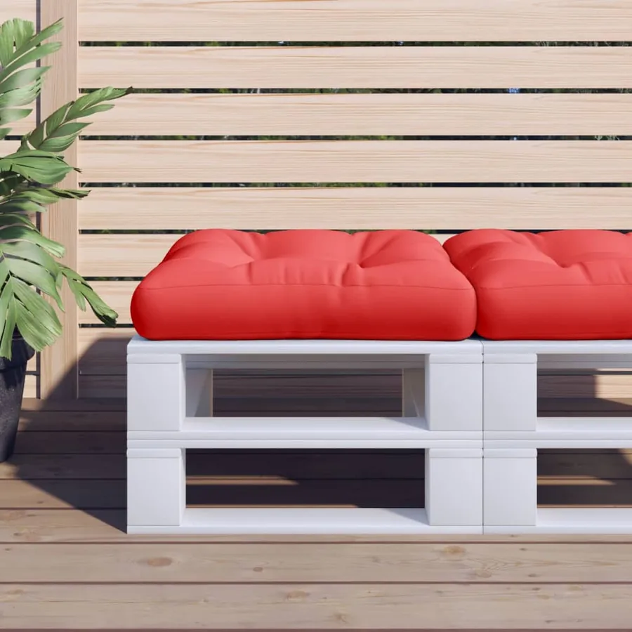 Coussin de palette rouge 58x58x10 cm tissu