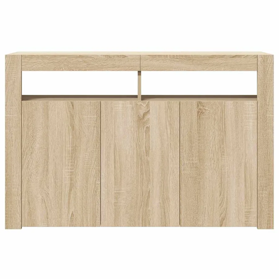 Buffet avec lumières LED chêne sonoma 115,5x30x75 cm - 10