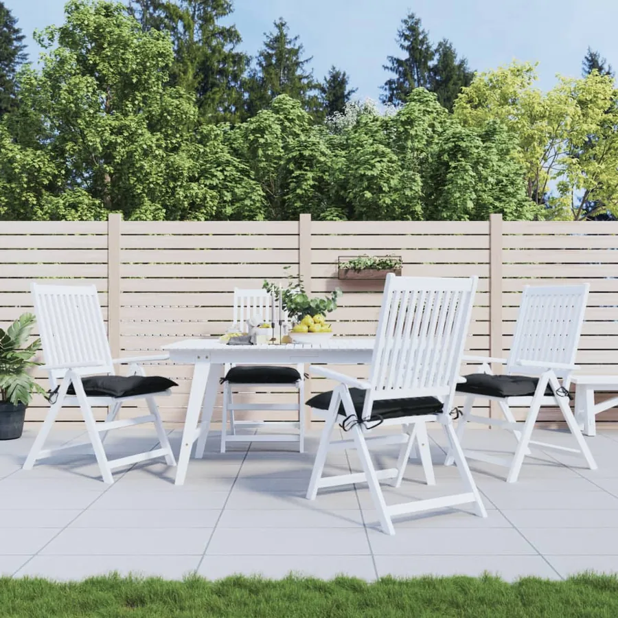 Coussins de chaise lot de 4 noir 40x40x7 cm tissu oxford