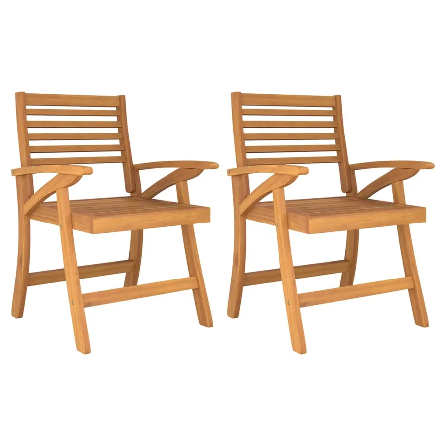 Chaises de jardin lot de 2 58x58x87 cm bois massif d'acacia - 2