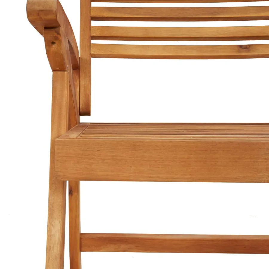 Chaises de jardin lot de 2 58x58x87 cm bois massif d'acacia - 6