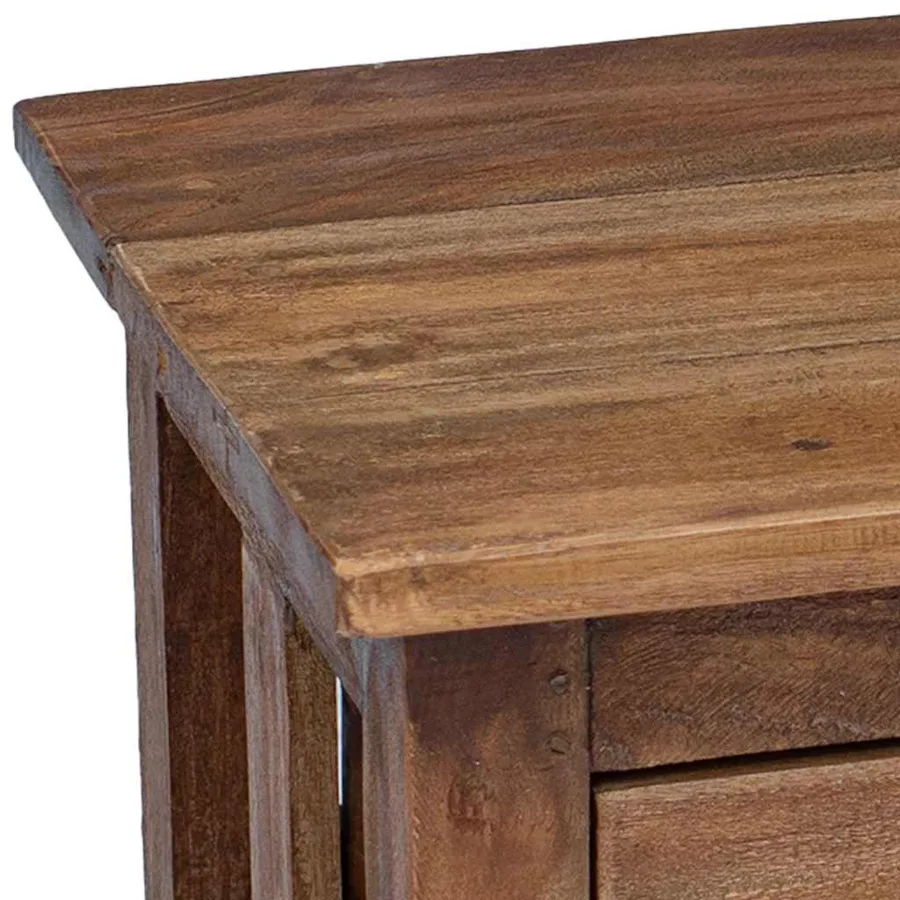 Table de chevet bois massif d'acajou 40x30x51 cm - 11