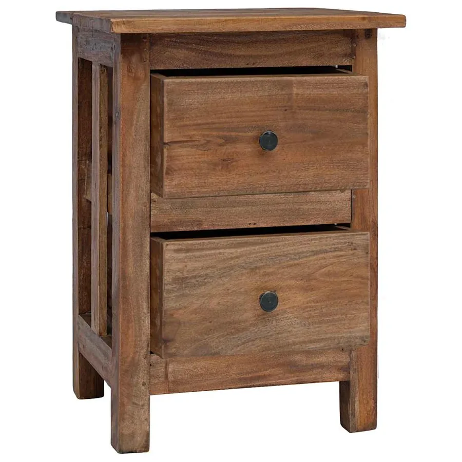 Table de chevet bois massif d'acajou 40x30x51 cm - 4