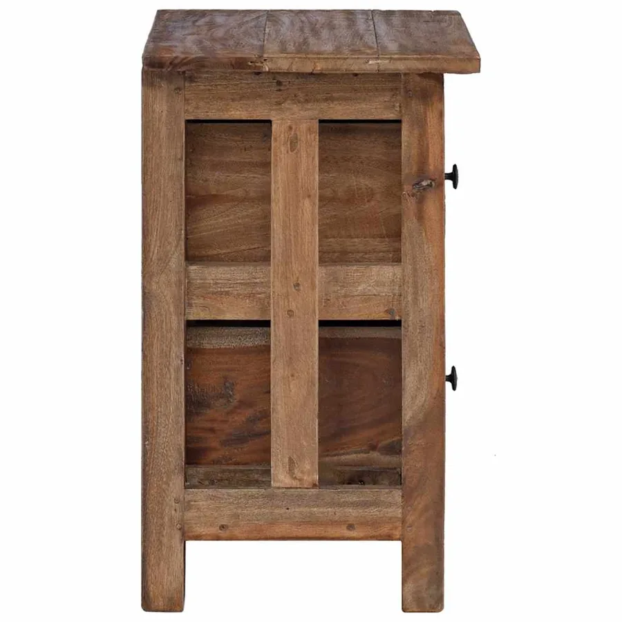 Table de chevet bois massif d'acajou 40x30x51 cm - 7