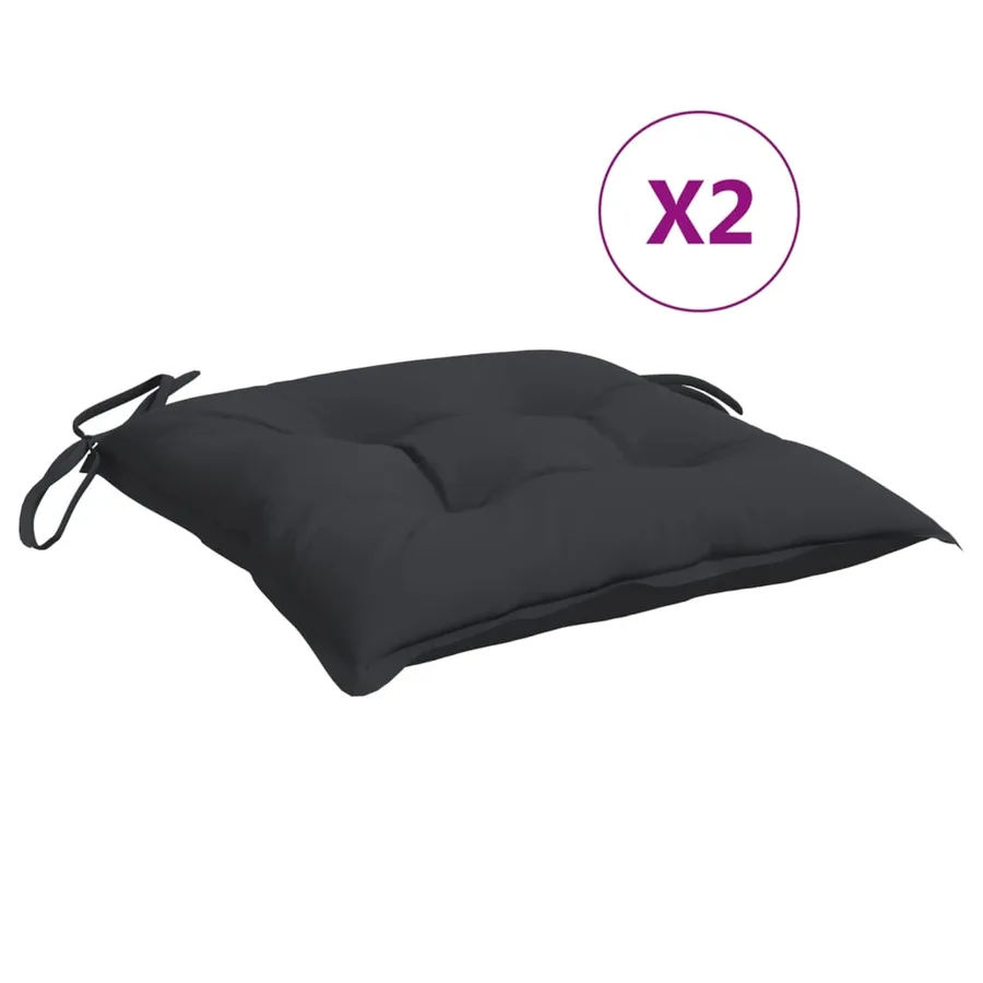 Coussins de palette lot de 2 noir 50x50x7 cm tissu oxford - 2
