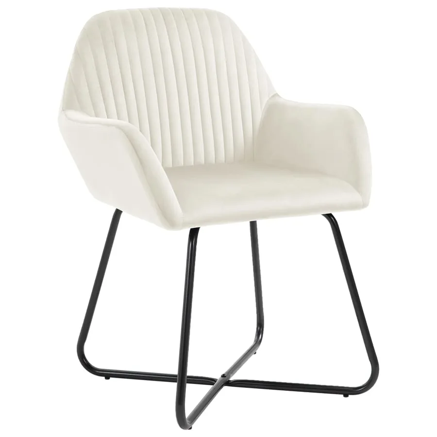 Chaises à manger lot de 2 Crème Velours - 2