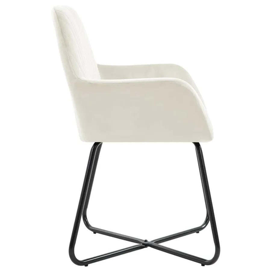 Chaises à manger lot de 2 Crème Velours - 4