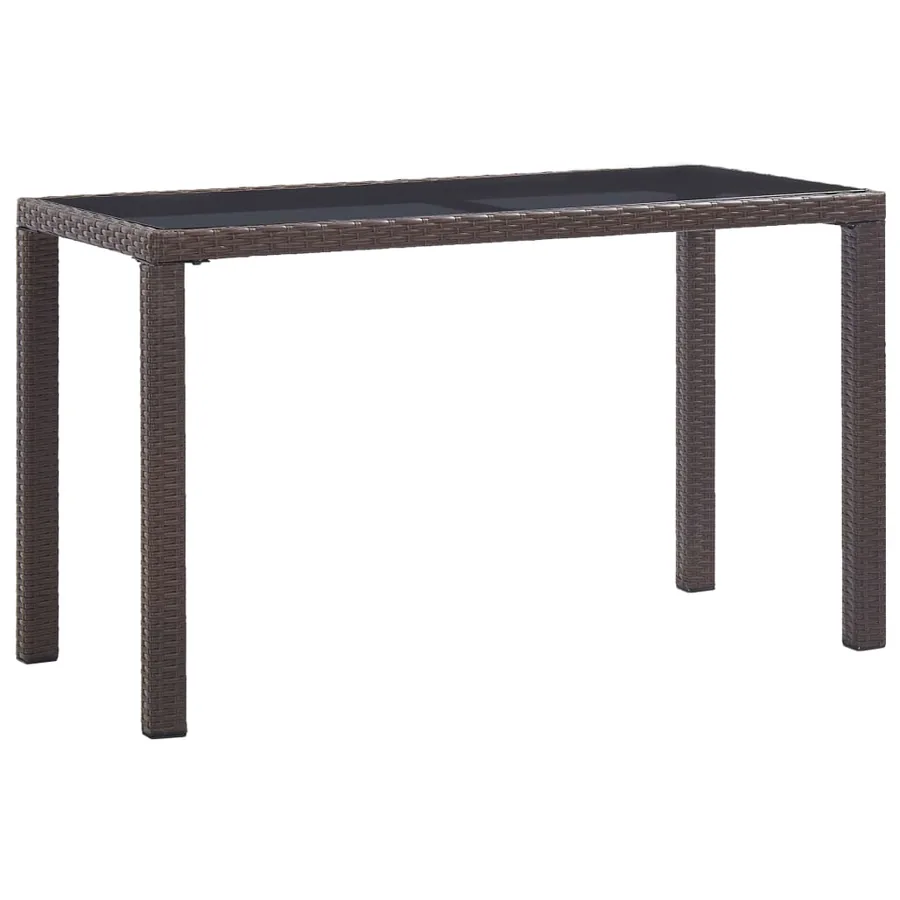 Table de jardin Marron 123x60x74 cm Résine tressée