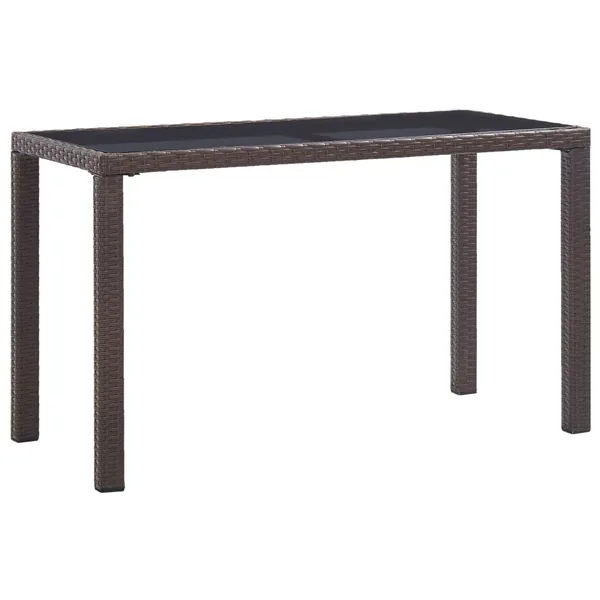 Table de jardin Marron 123x60x74 cm Résine tressée