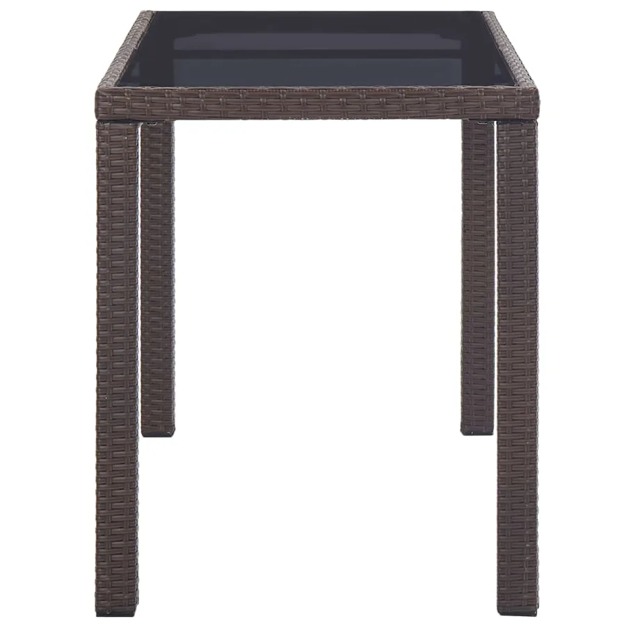 Table de jardin Marron 123x60x74 cm Résine tressée - 3