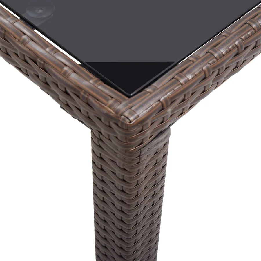 Table de jardin Marron 123x60x74 cm Résine tressée - 4