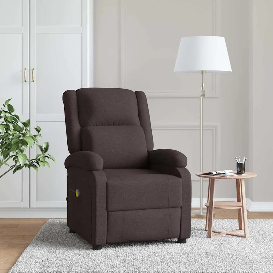 Fauteuil de massage Marron foncé Tissu