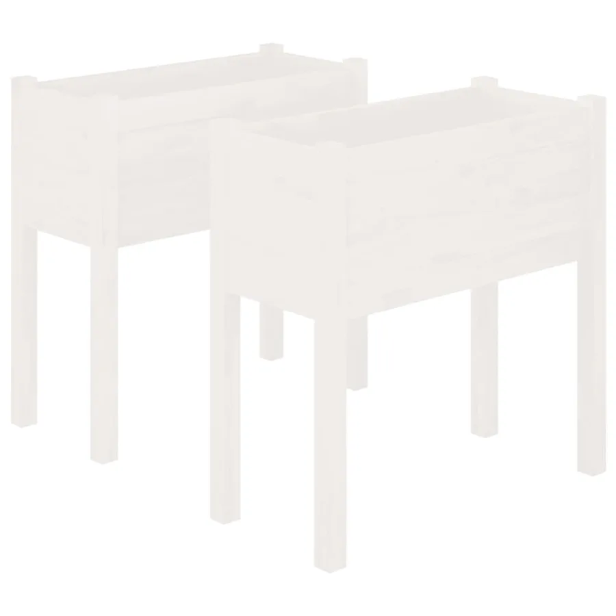 Jardinières 2 pcs Blanc 70x31x70 cm Bois de pin massif - 2