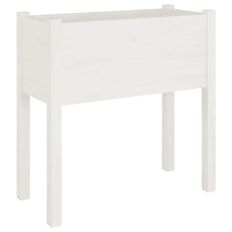 Jardinières 2 pcs Blanc 70x31x70 cm Bois de pin massif - 3