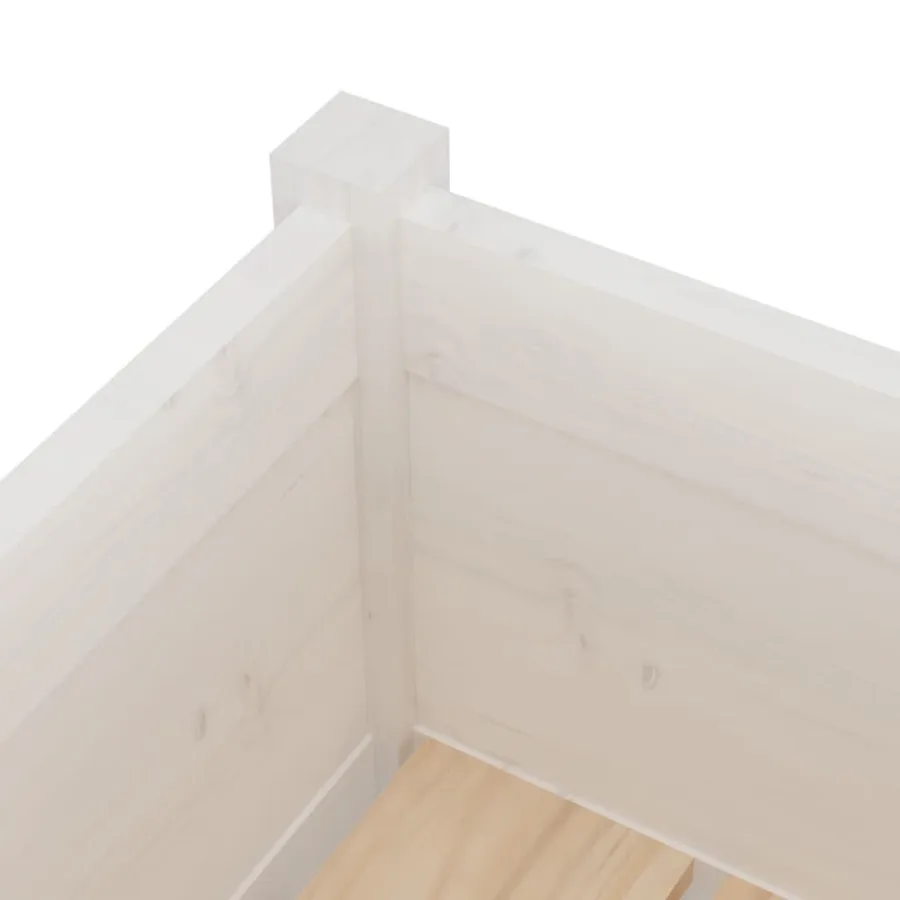 Jardinières 2 pcs Blanc 70x31x70 cm Bois de pin massif - 6