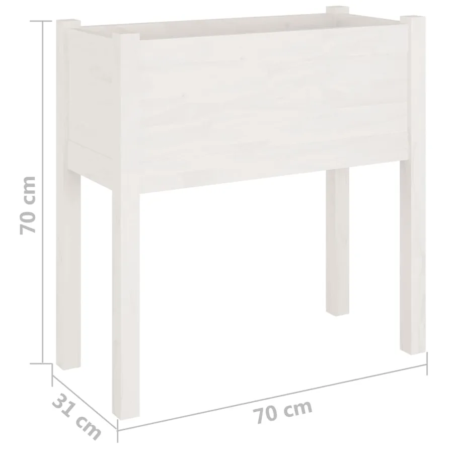 Jardinières 2 pcs Blanc 70x31x70 cm Bois de pin massif - 9