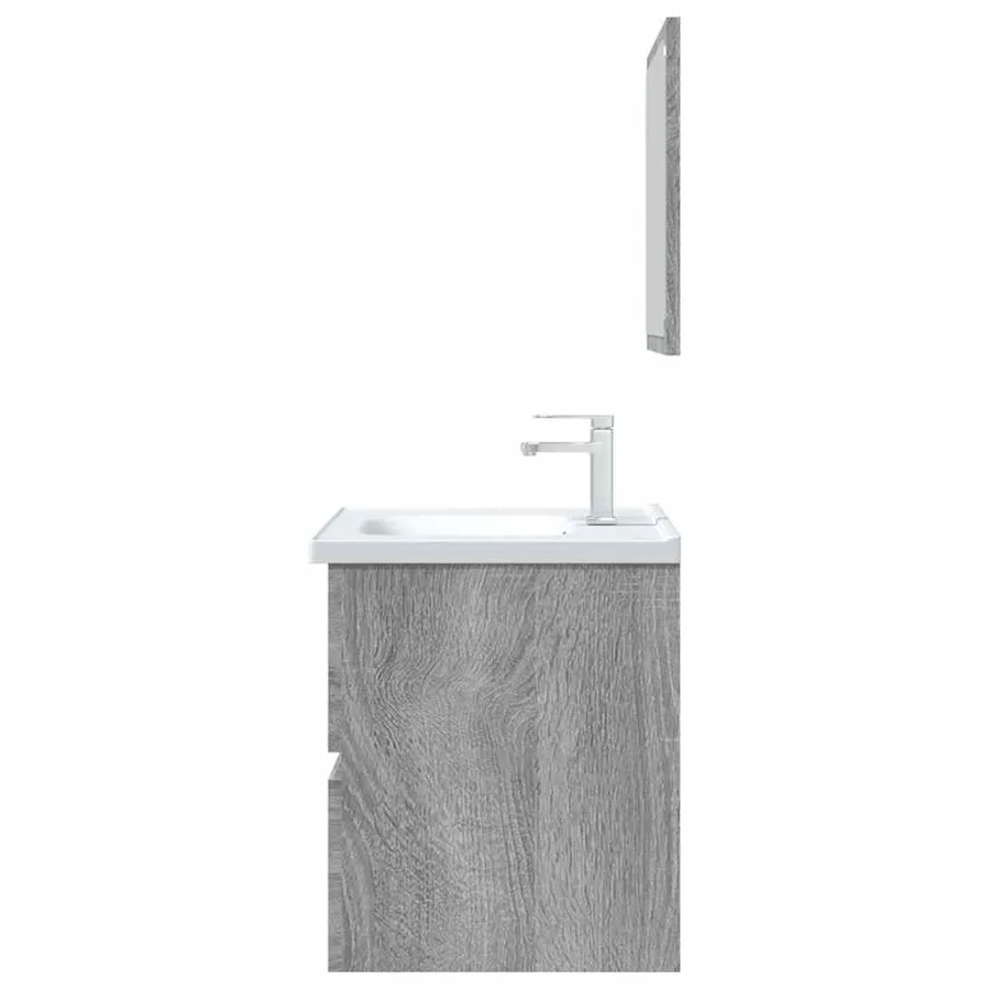 Ensemble de meubles de salle de bain 2 pcs Sonoma gris - 7