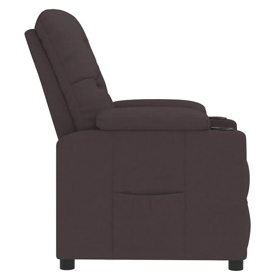 Fauteuil inclinable Marron foncé Tissu - 4