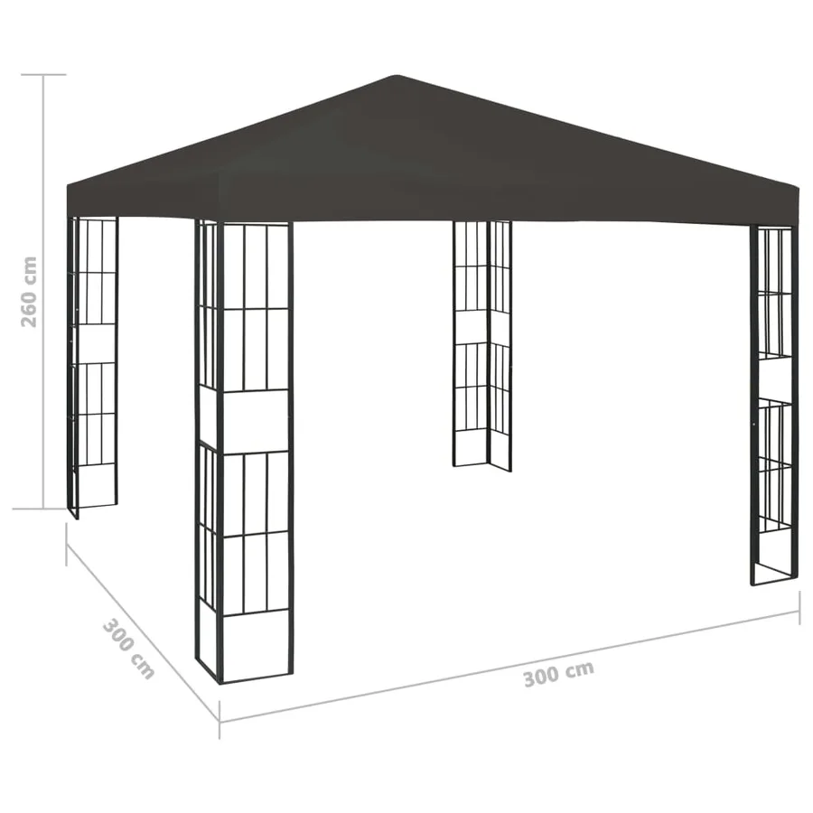 Belvédère 3x3 m Anthracite - 7