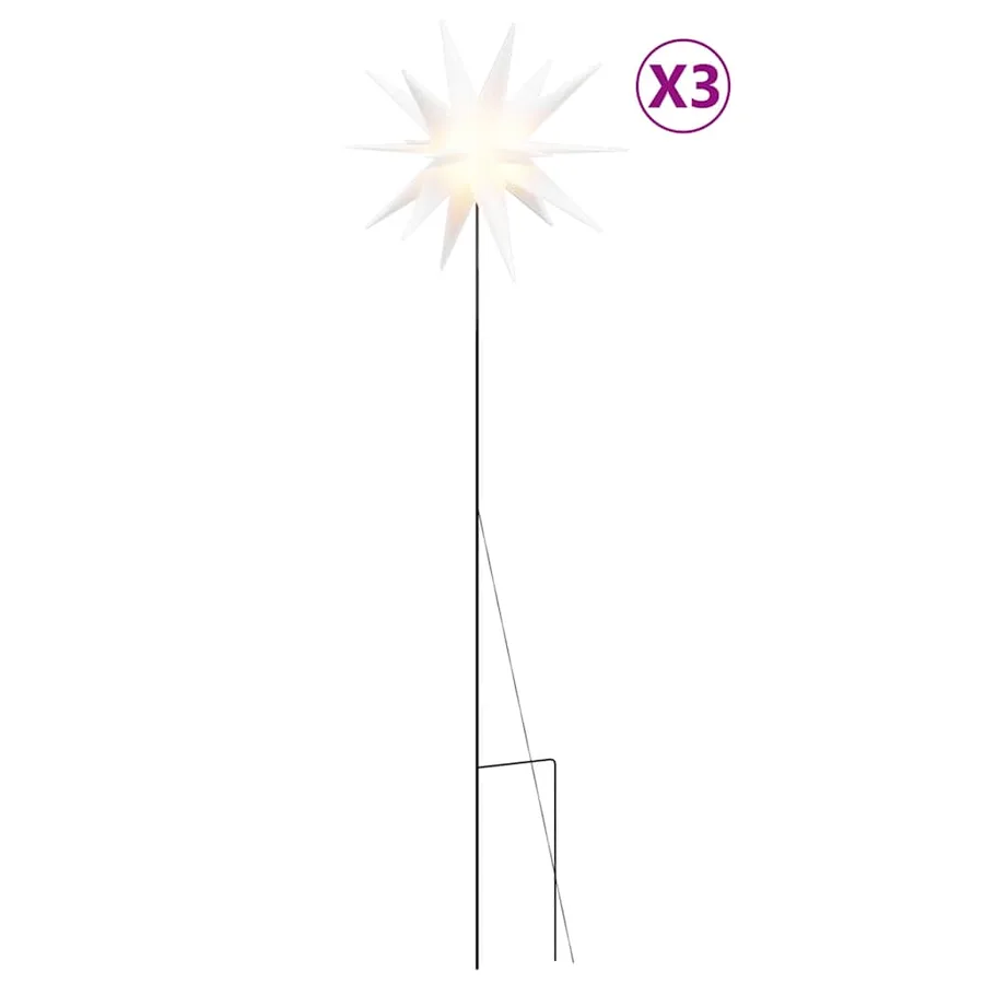 Lumières de Noël avec piquets 3 pcs LED pliable blanc 35 cm - 2
