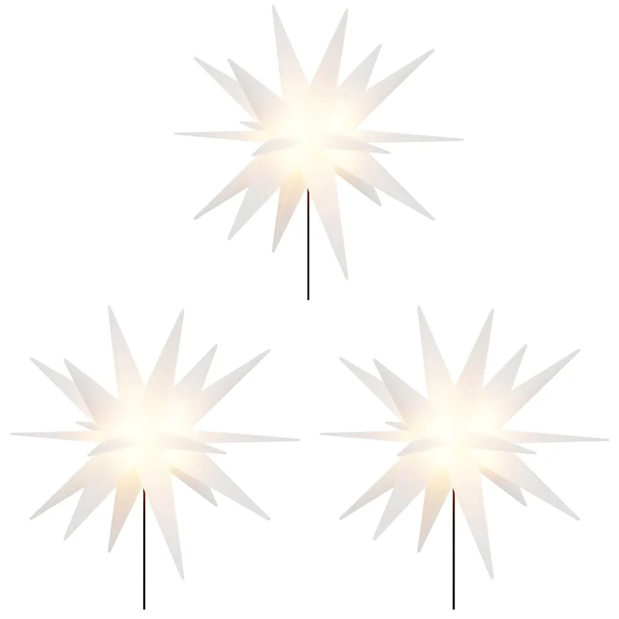 Lumières de Noël avec piquets 3 pcs LED pliable blanc 35 cm - 3