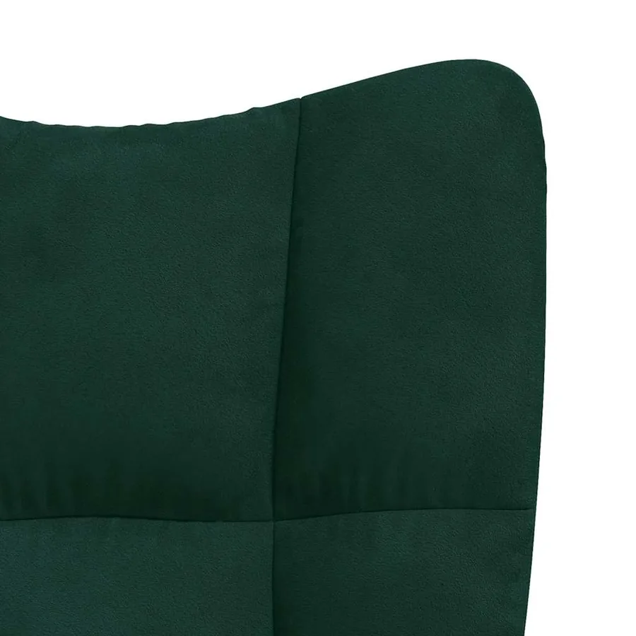 Chaise de relaxation avec tabouret Vert foncé Velours - 9