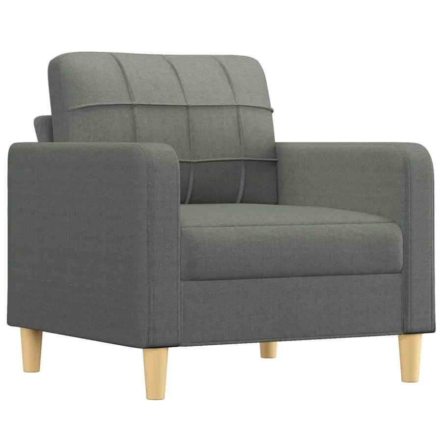 Ensemble de canapés 3 pcs avec coussins Gris foncé Tissu - 3