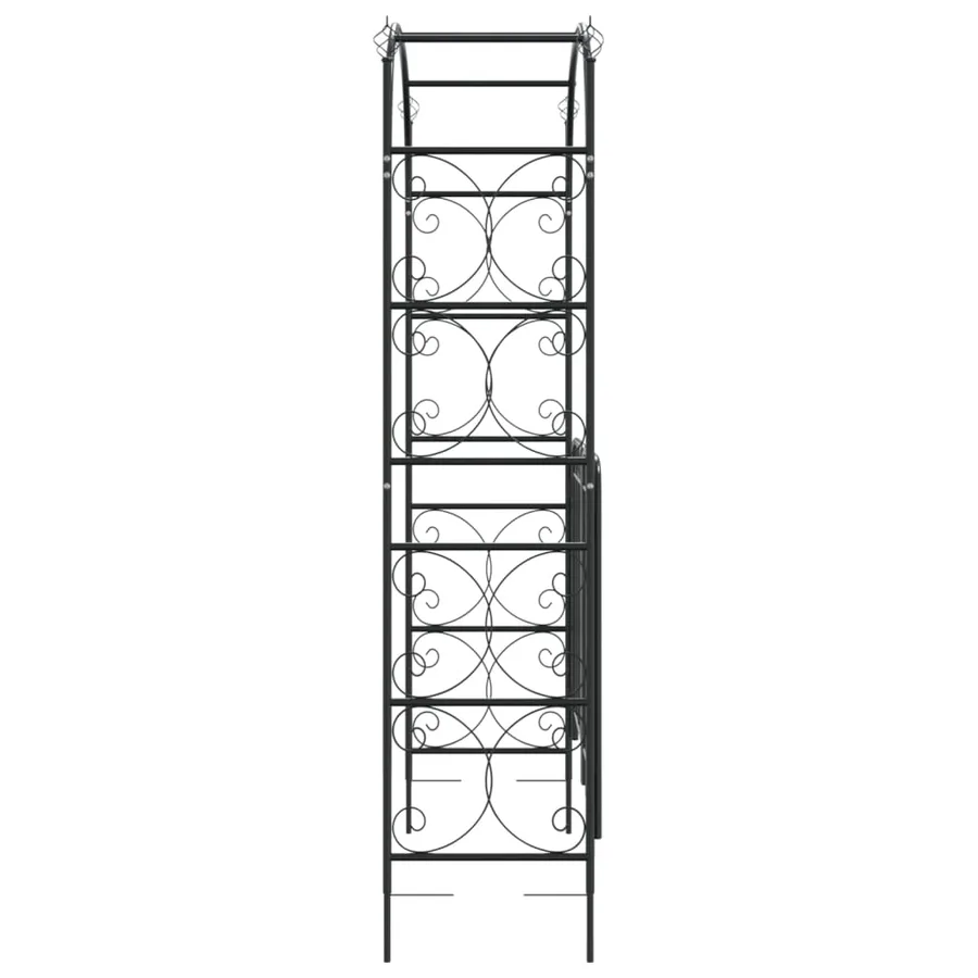 Arche de jardin avec portail noir 108x45x235 cm acier - 4