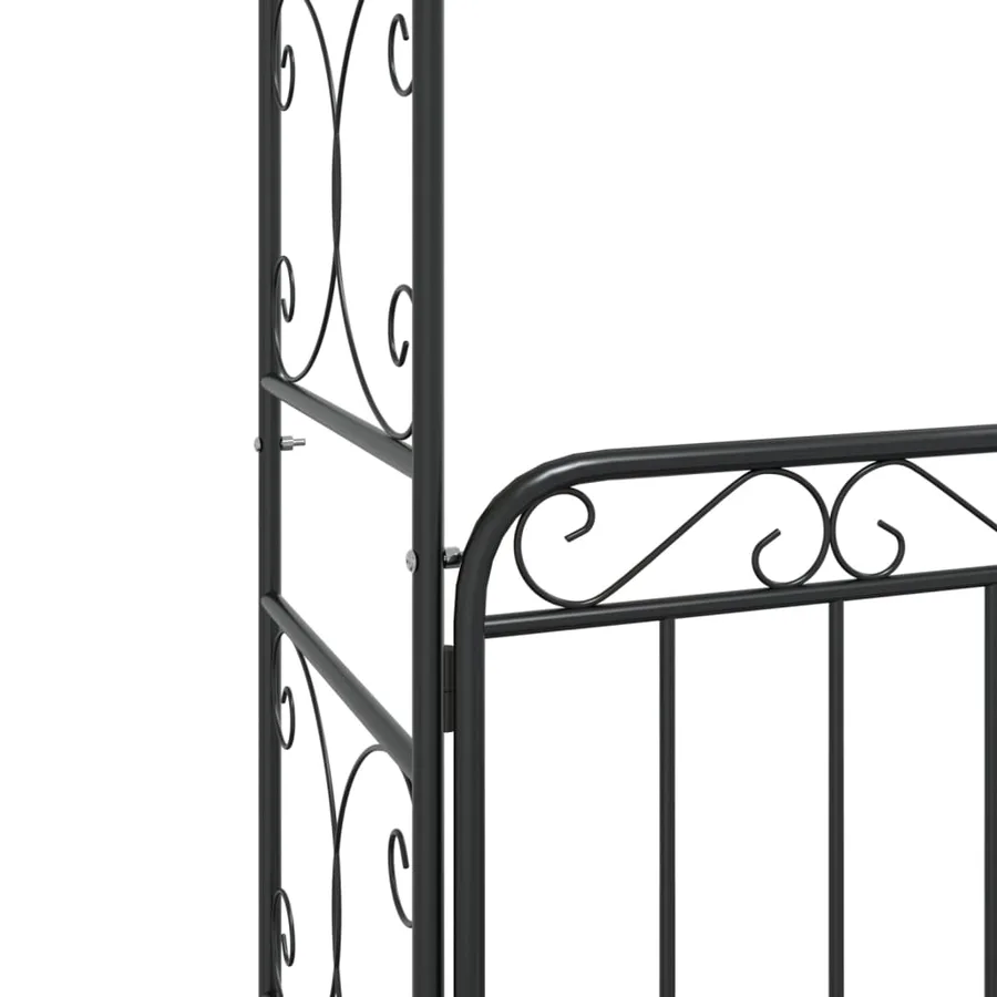 Arche de jardin avec portail noir 108x45x235 cm acier - 7