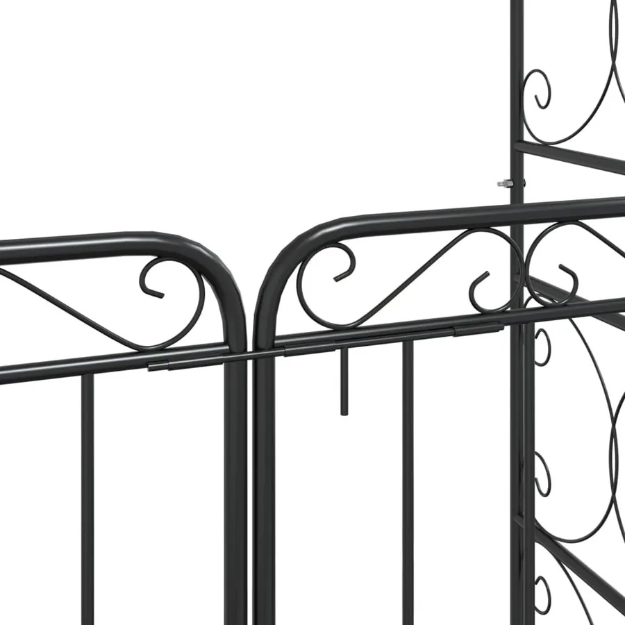Arche de jardin avec portail noir 108x45x235 cm acier - 8