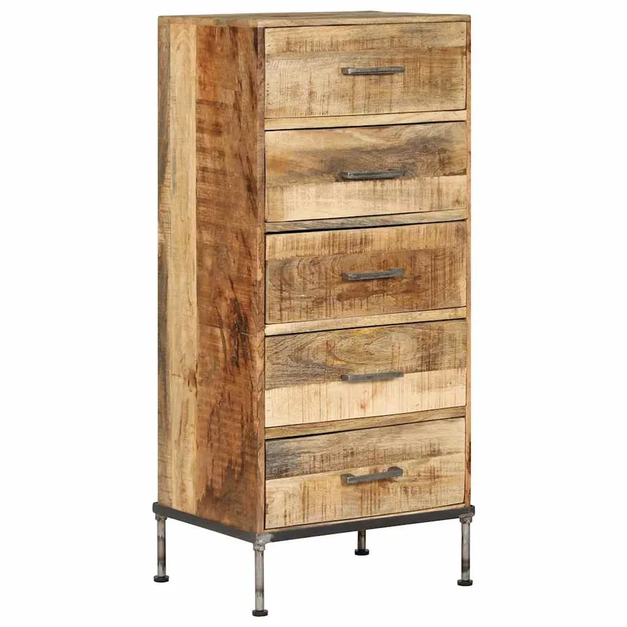Coffre à tiroirs 45x35x106 cm Bois de manguier massif - 11