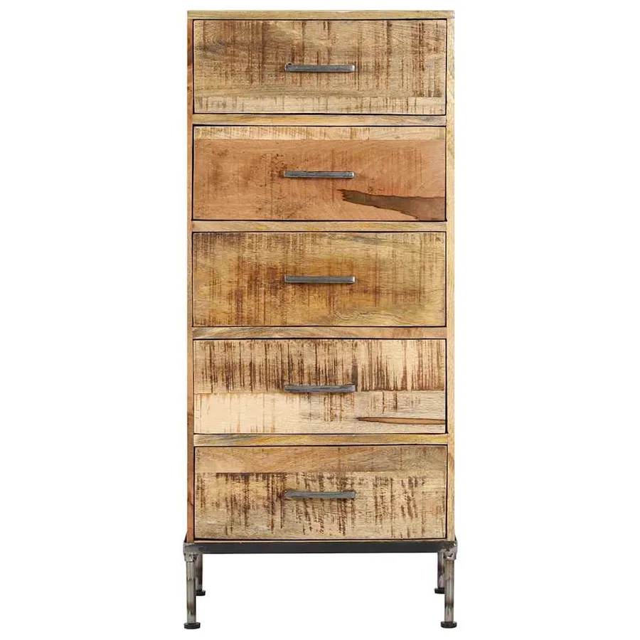 Coffre à tiroirs 45x35x106 cm Bois de manguier massif - 2
