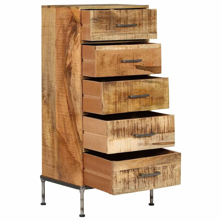 Coffre à tiroirs 45x35x106 cm Bois de manguier massif - 4