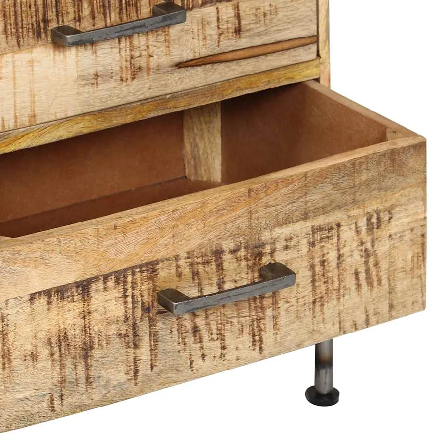 Coffre à tiroirs 45x35x106 cm Bois de manguier massif - 7