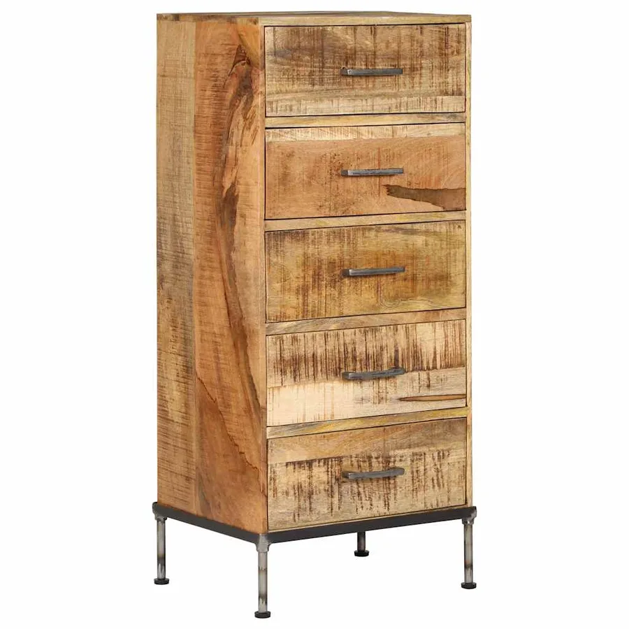 Coffre à tiroirs 45x35x106 cm Bois de manguier massif - 9