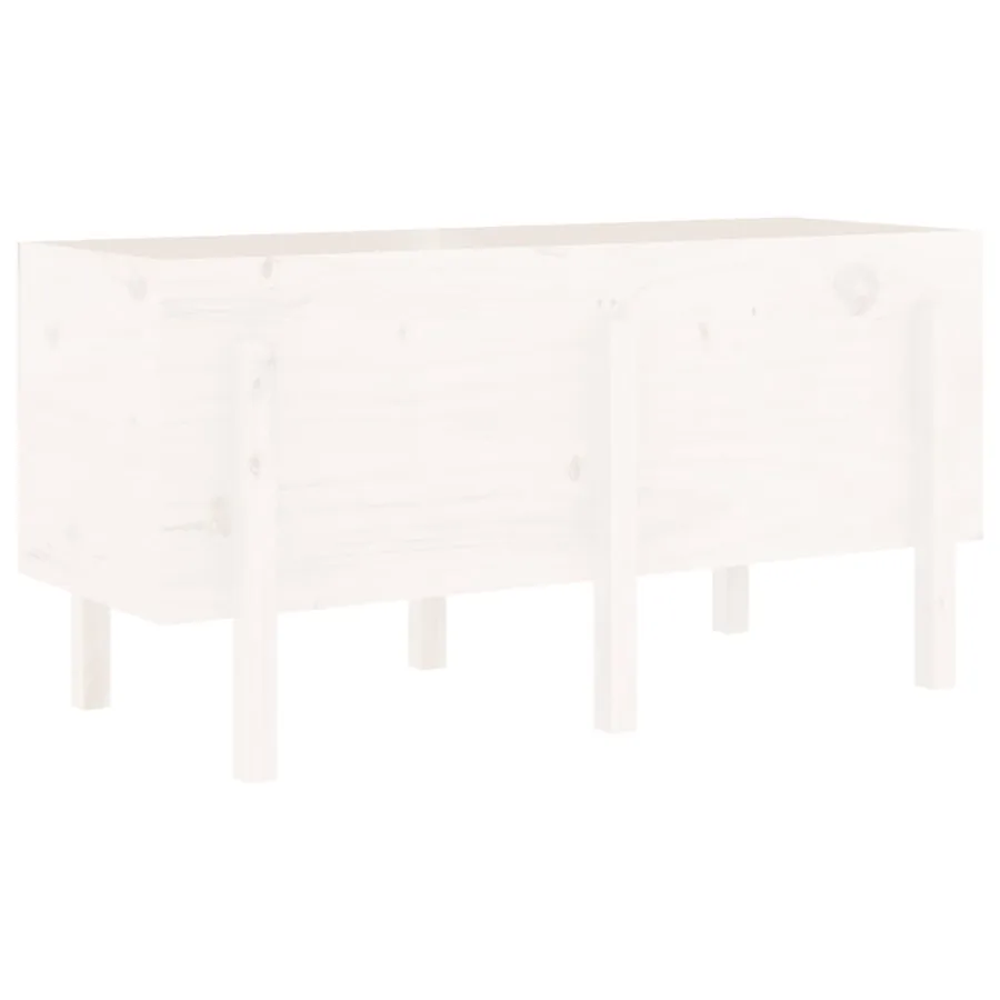 Lit surélevé de jardin blanc 121x50x57 cm bois de pin massif - 2