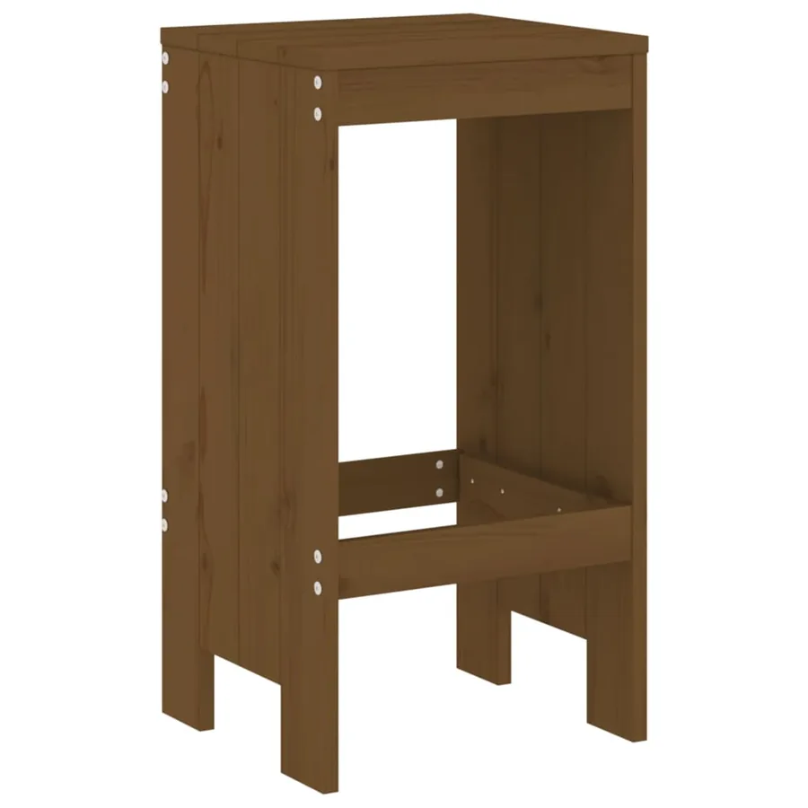 Tabourets lot de 2 marron miel 40x36x75 cm bois massif de pin - 3