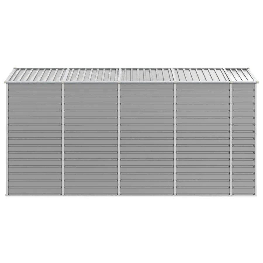 Abri de jardin gris clair 191 x 385 x 198 cm en acier galvanisé - 6