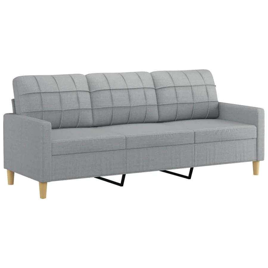 Ensemble de canapés 2 pcs avec coussins Gris clair Tissu - 4