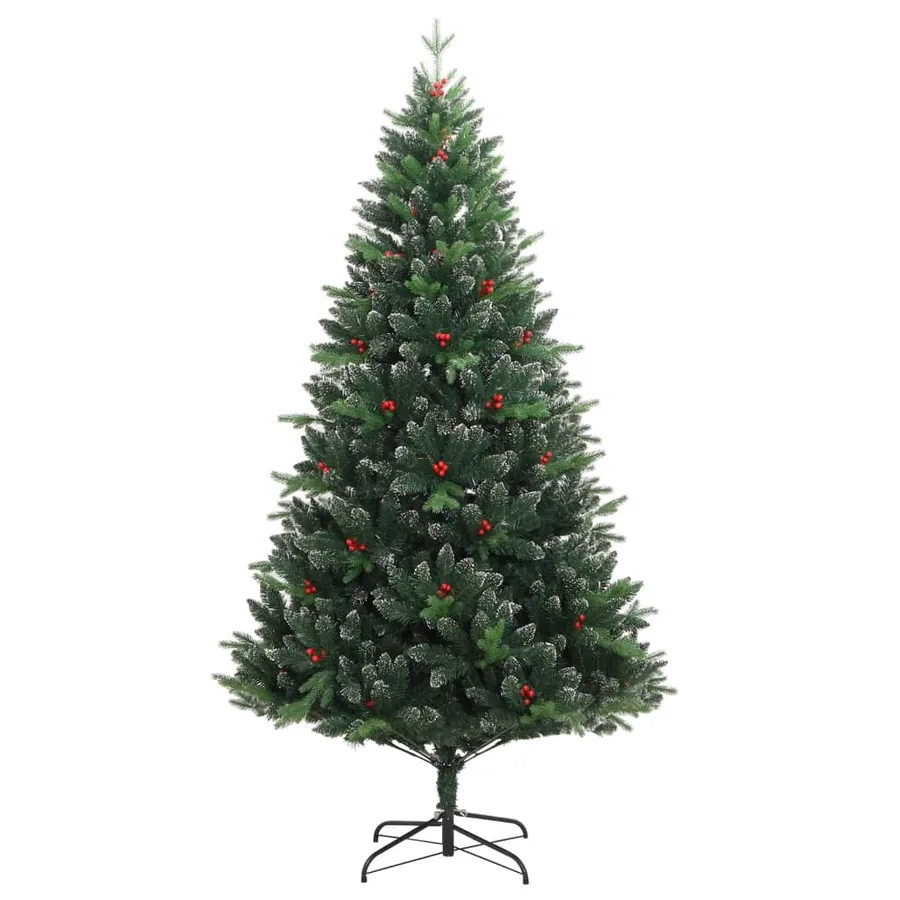Sapin de Noël artificiel à charnières avec baies rouges 150 cm - 2
