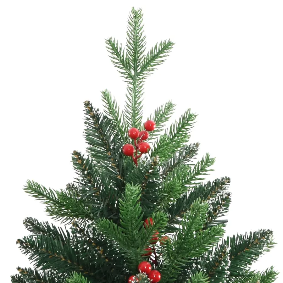 Sapin de Noël artificiel à charnières avec baies rouges 150 cm - 4