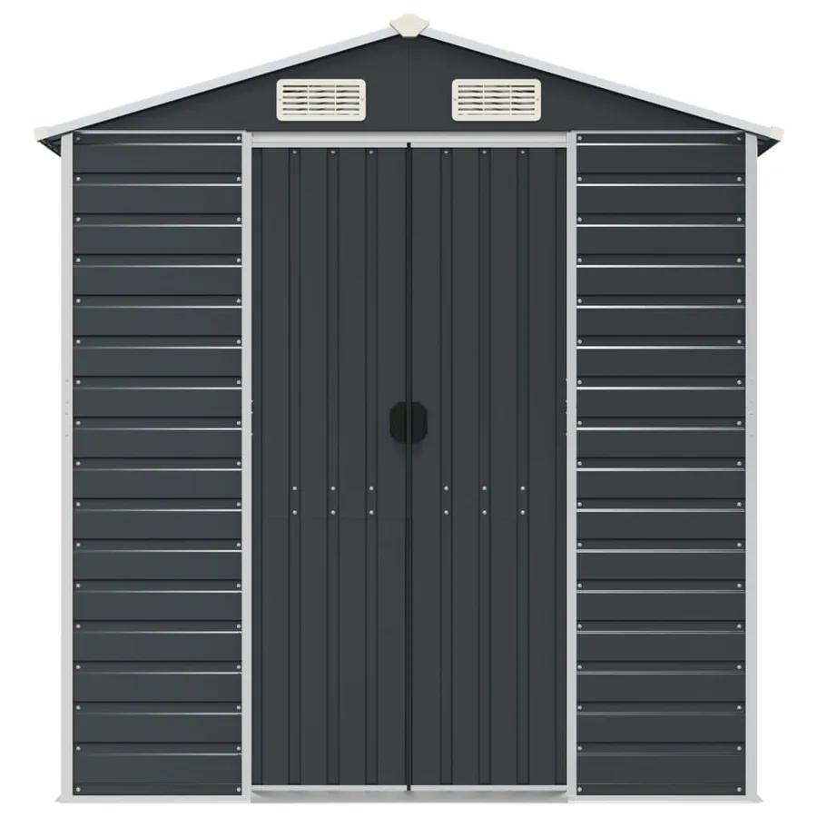 Abri de jardin anthracite 191x555x198 cm acier galvanisé - 4