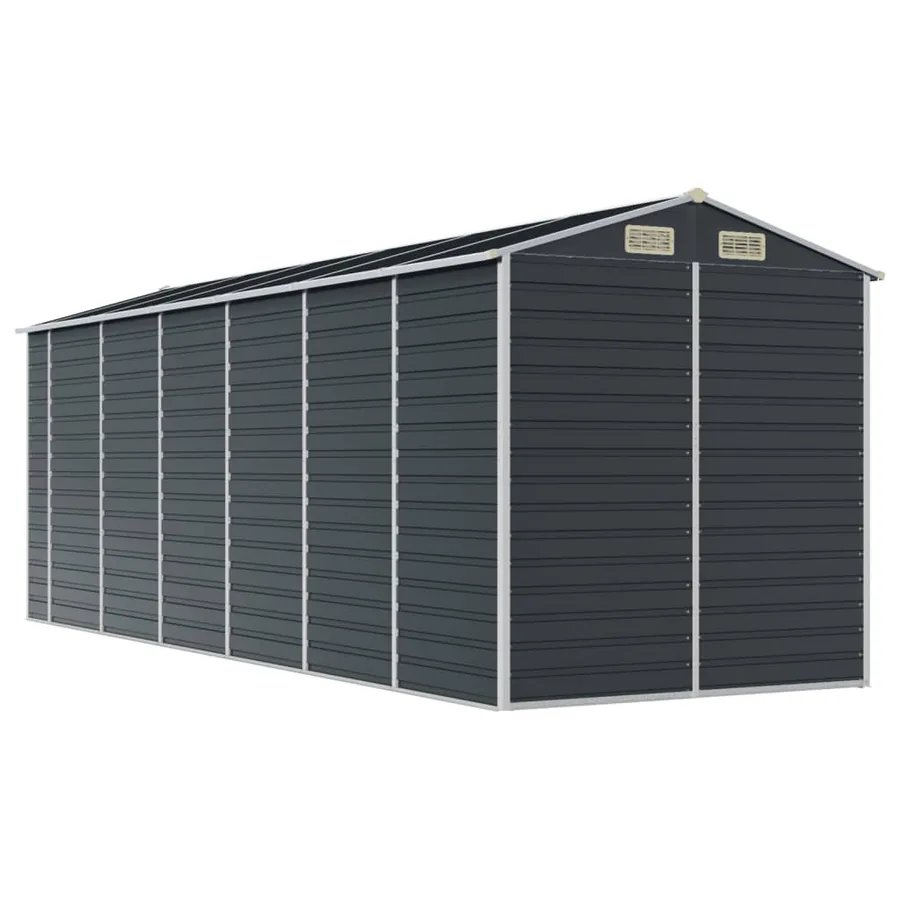 Abri de jardin anthracite 191x555x198 cm acier galvanisé - 7
