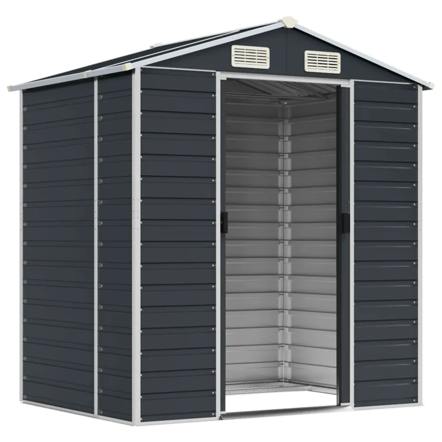 Abri de jardin anthracite 191x130x198 cm acier galvanisé - 3