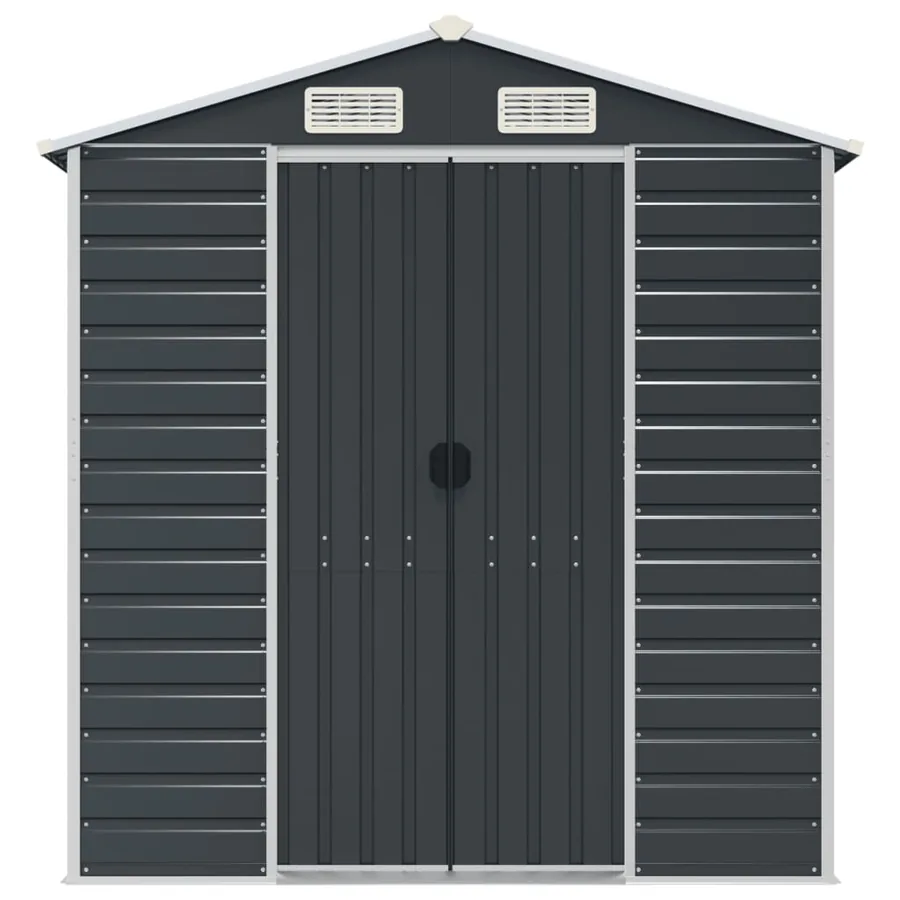 Abri de jardin anthracite 191x130x198 cm acier galvanisé - 4