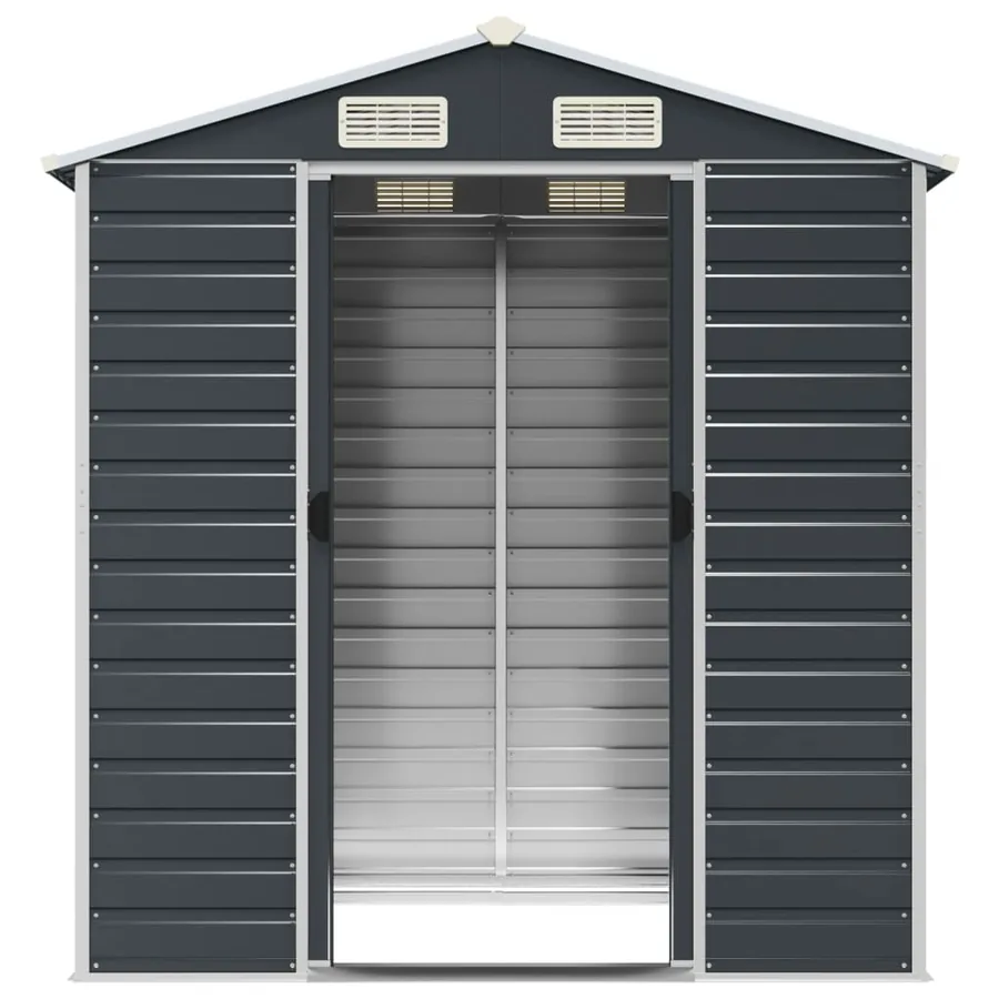 Abri de jardin anthracite 191x130x198 cm acier galvanisé - 5
