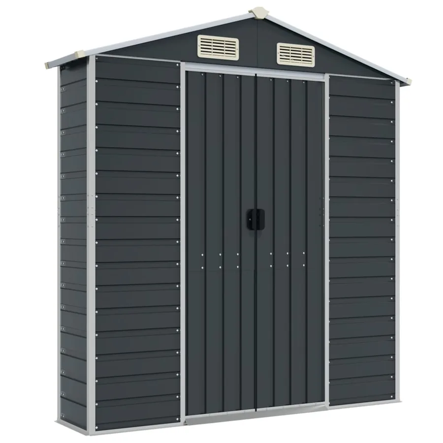 Abri de jardin anthracite 191x130x198 cm acier galvanisé - 8