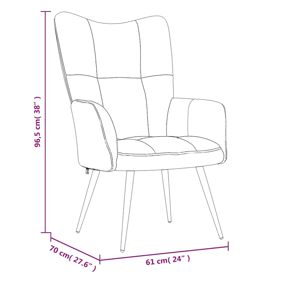 Chaise de relaxation Gris clair Velours - 8